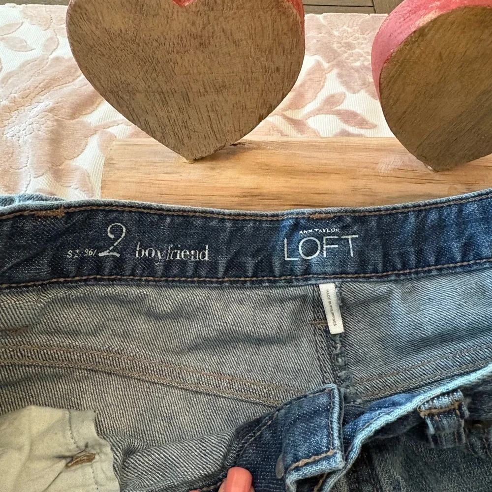 Ann Taylor Loft Boyfriend button fly jeans size 2 - Picture 2 of 7